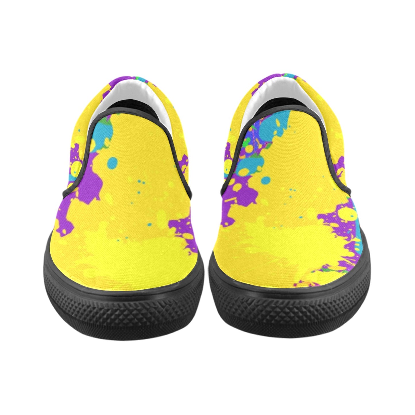 Yellow Splatter Men's Slip-on Shoes