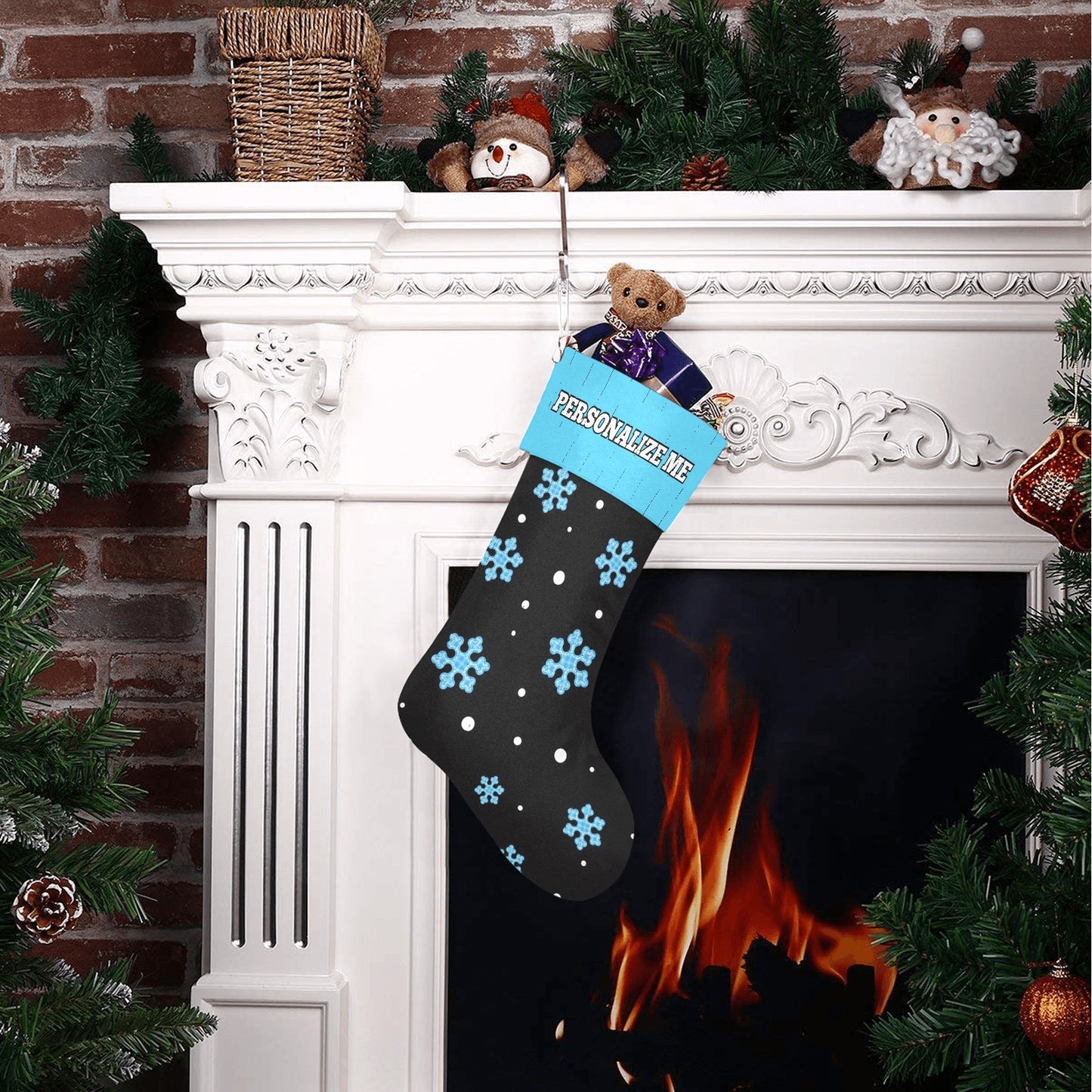 Night Snow Christmas Stocking