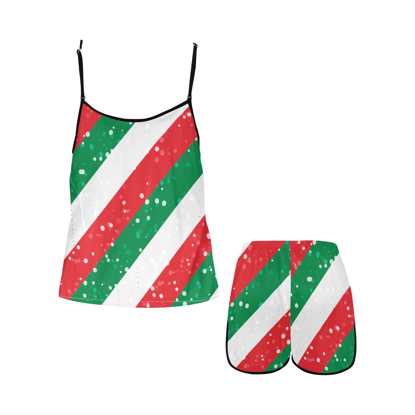 CHRISTMAS- Candy Cane Lane Women's Spaghetti Strap Short Pajama Set