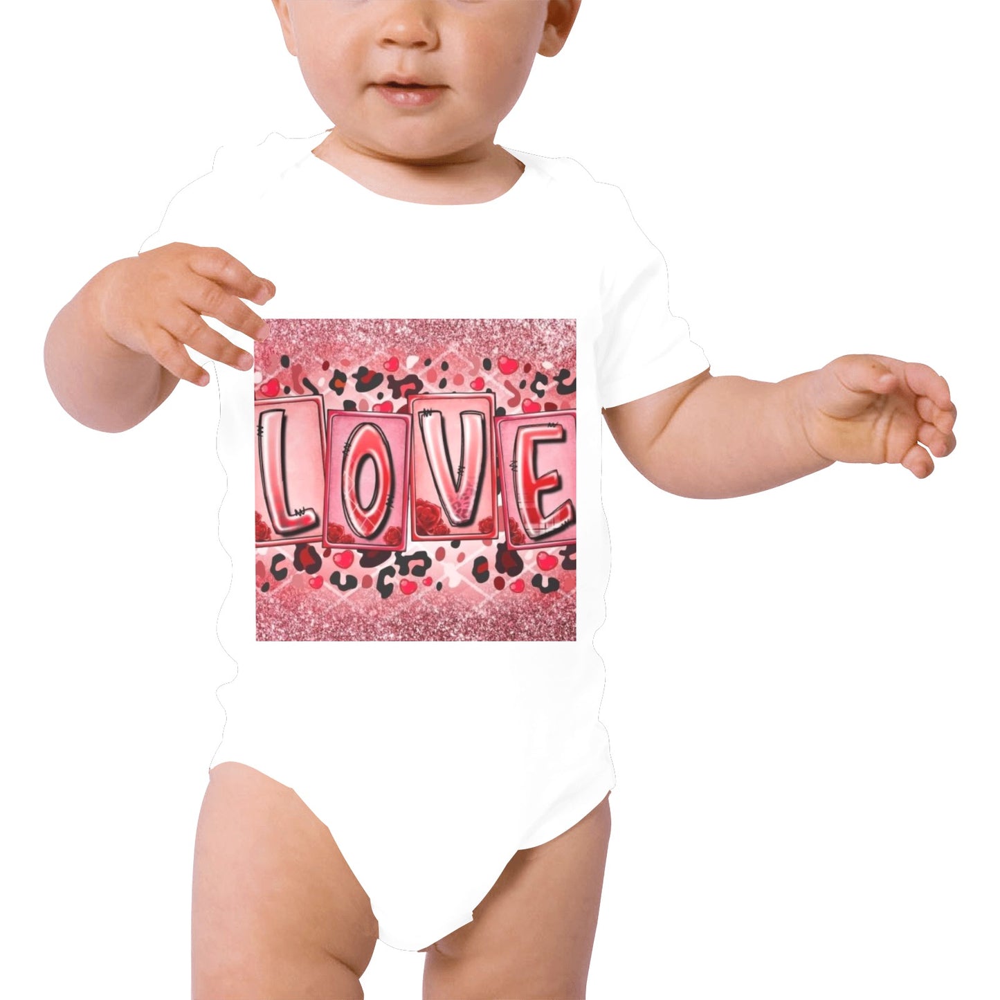 Love Valentines Day Organic Short Sleeve One Piece