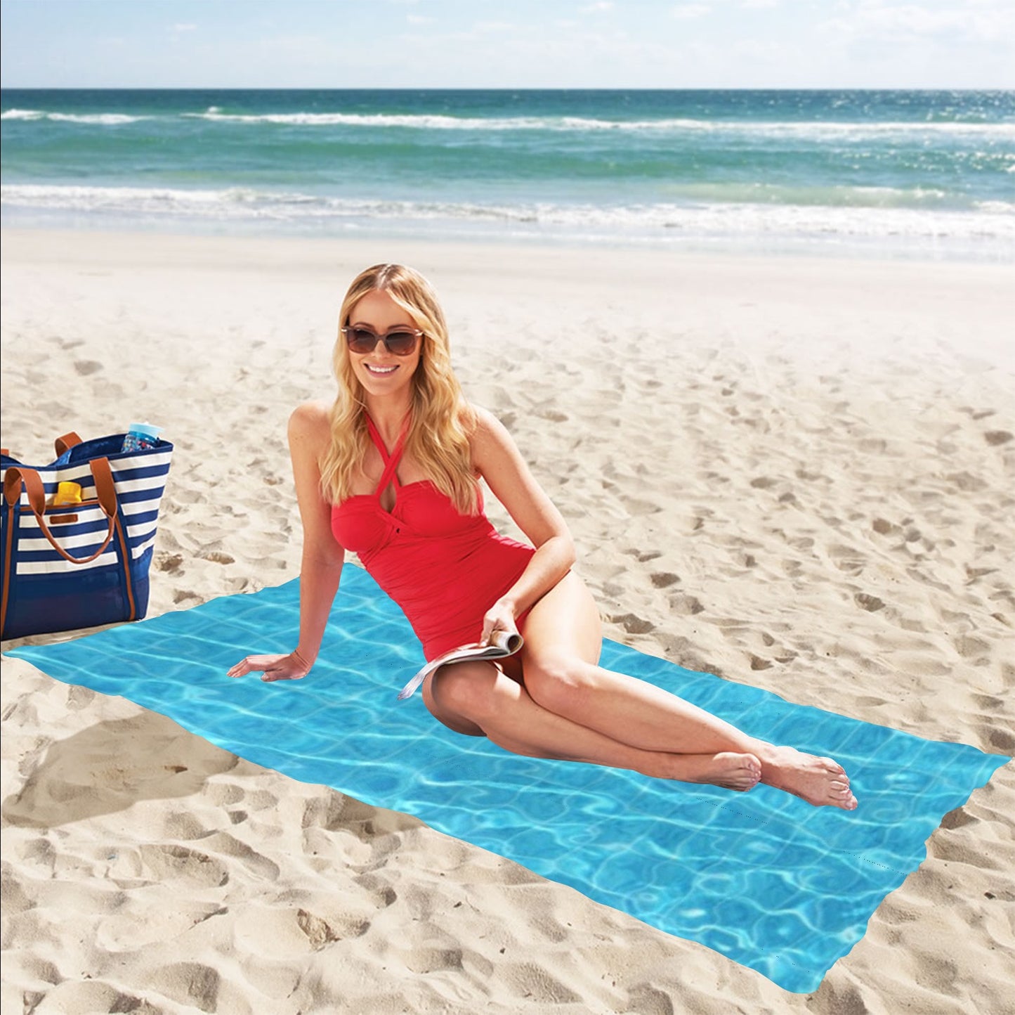 Pool Vibes Beach Towel 32"x 71"