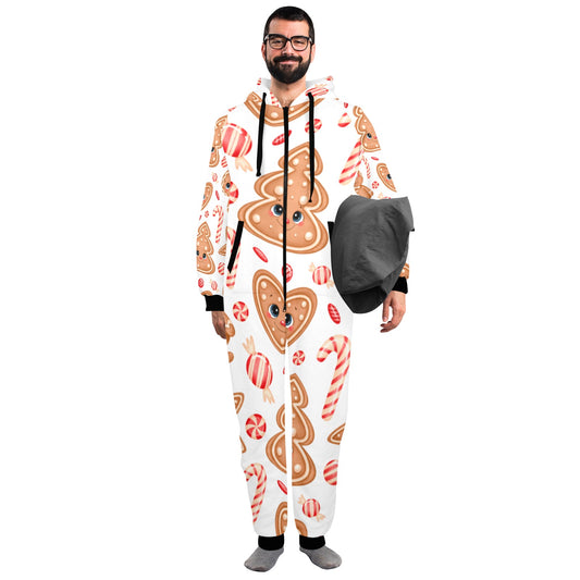 Ginger Christmas Unisex One-Piece Zip Up Hooded Pajamas