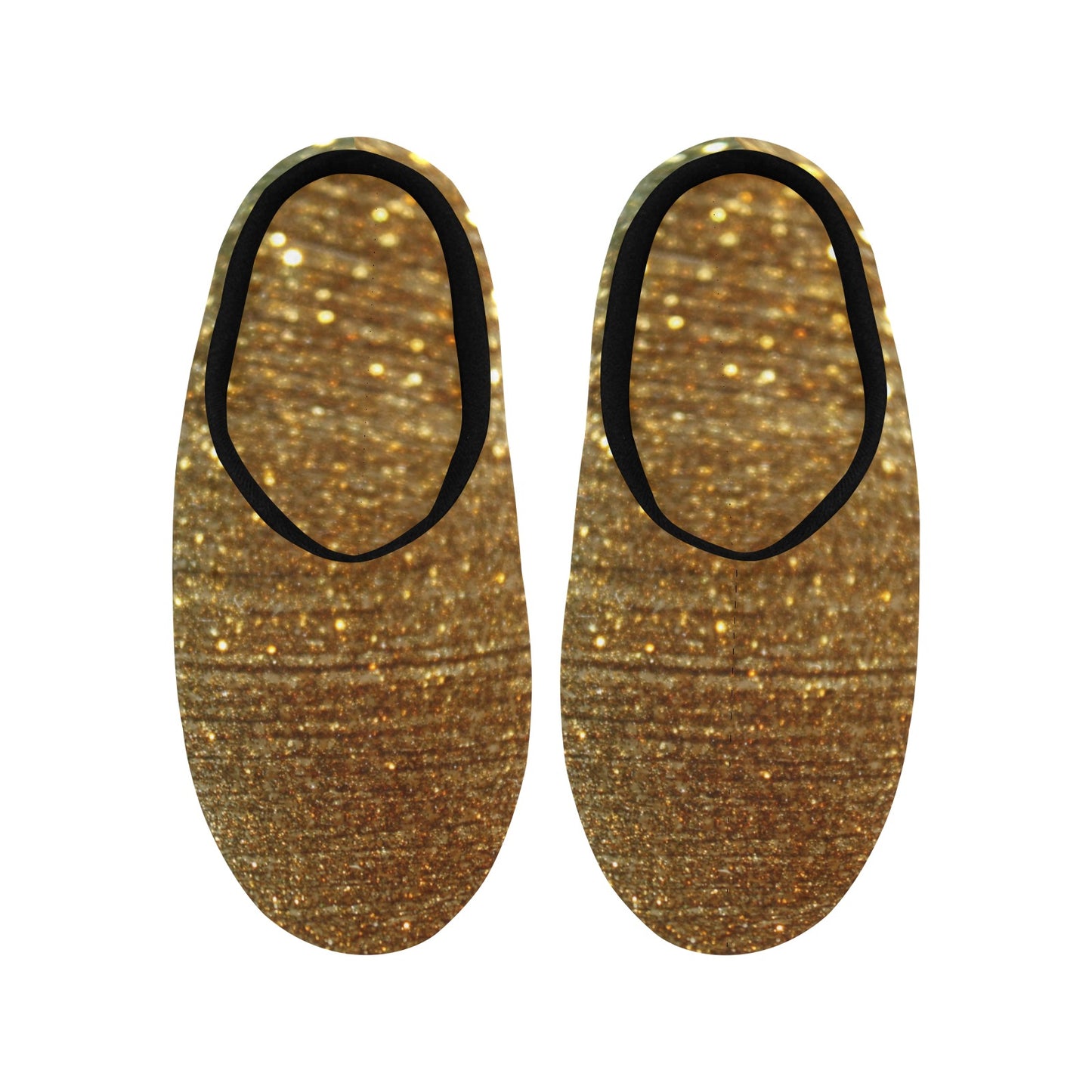 Gold Shimmer Women's Non-Slip Cotton Slippers