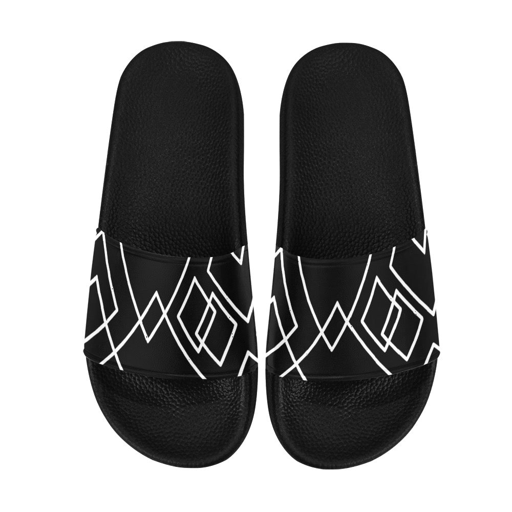 Black Squared Men's Slides