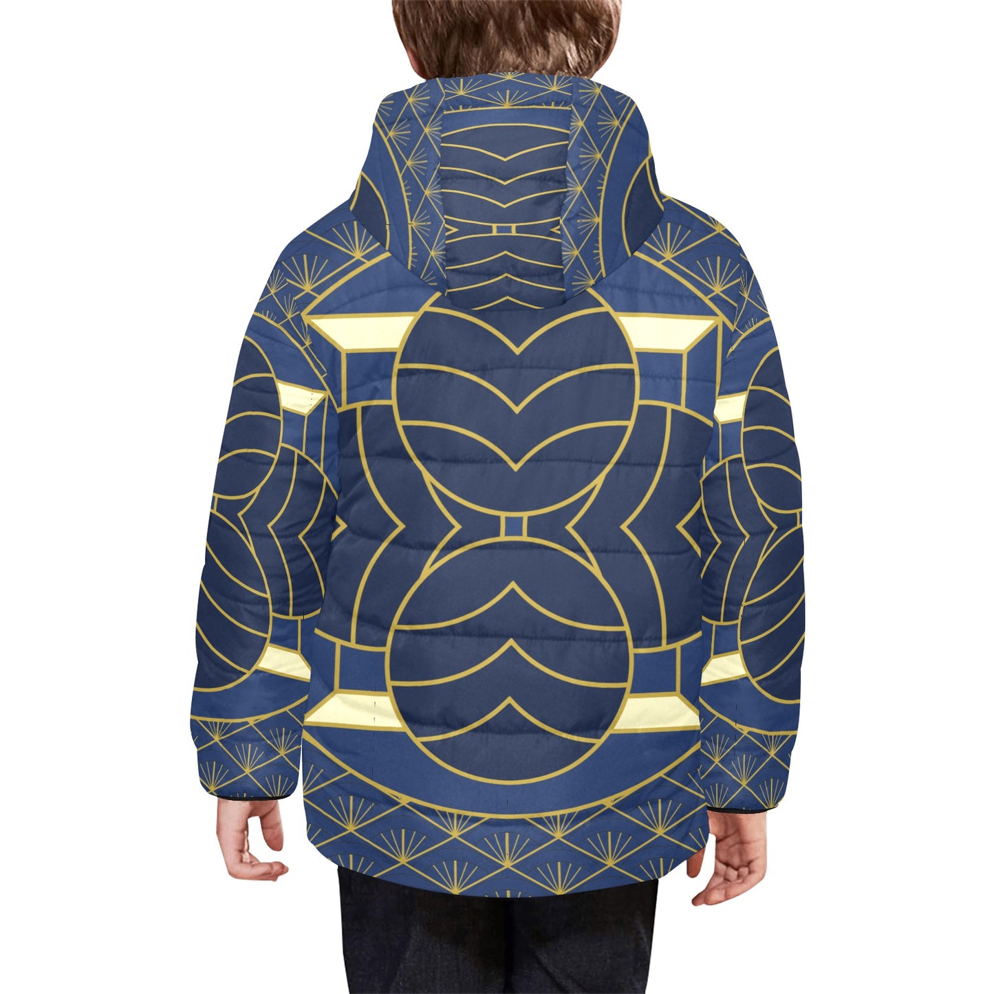 Navy Cut Kids Hooded Jacket