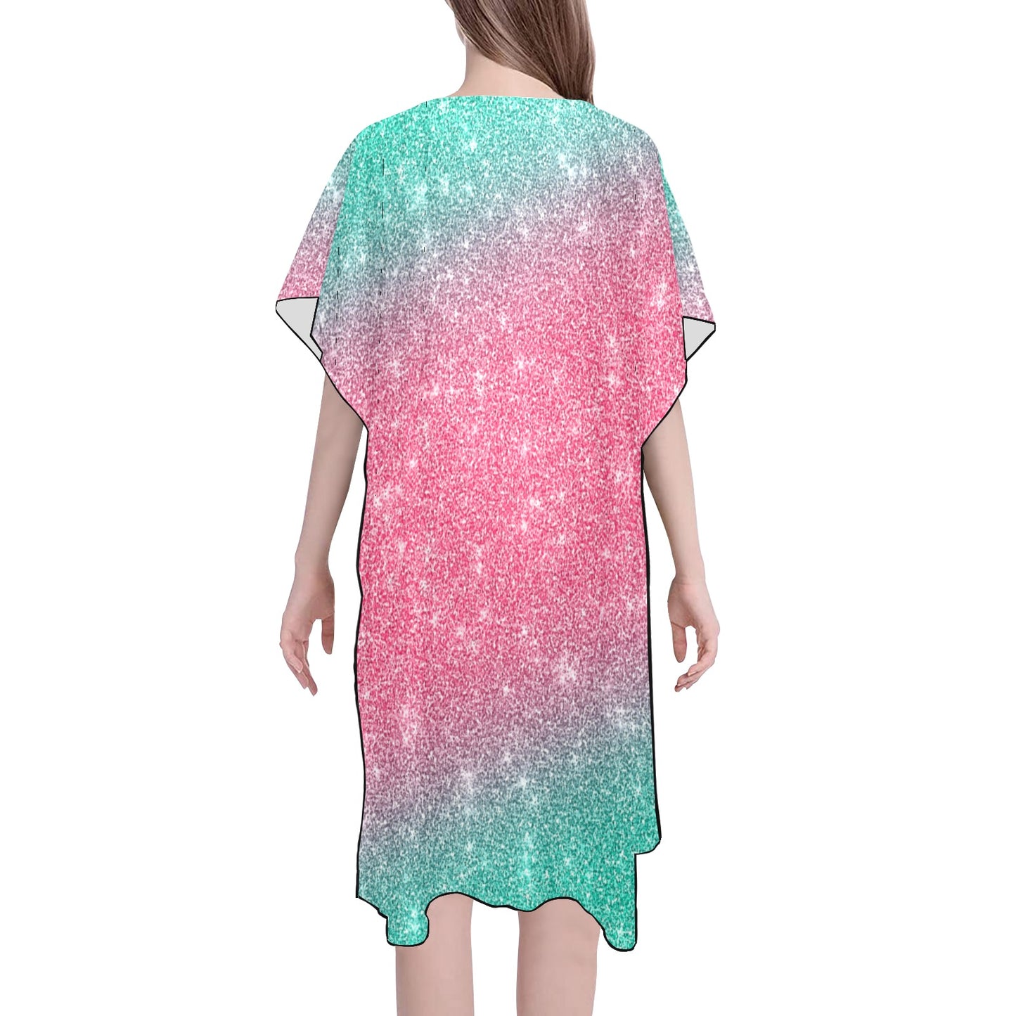 Teal & Pink Chiffon Cover Up