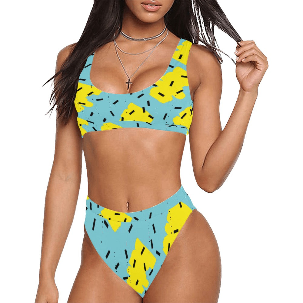 Turq-Limon Sport Bikini Swimsuit