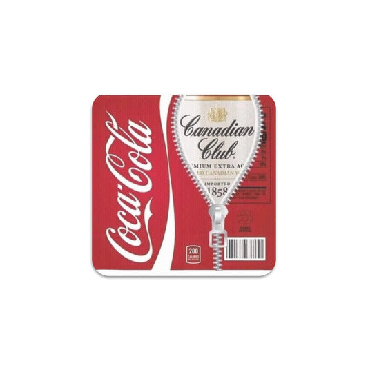 Cola & Canadian Club Square Coaster