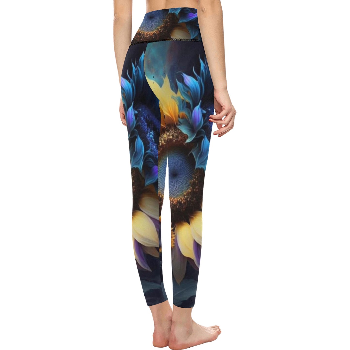 3D Sunflower Women's High-Waisted Leggings