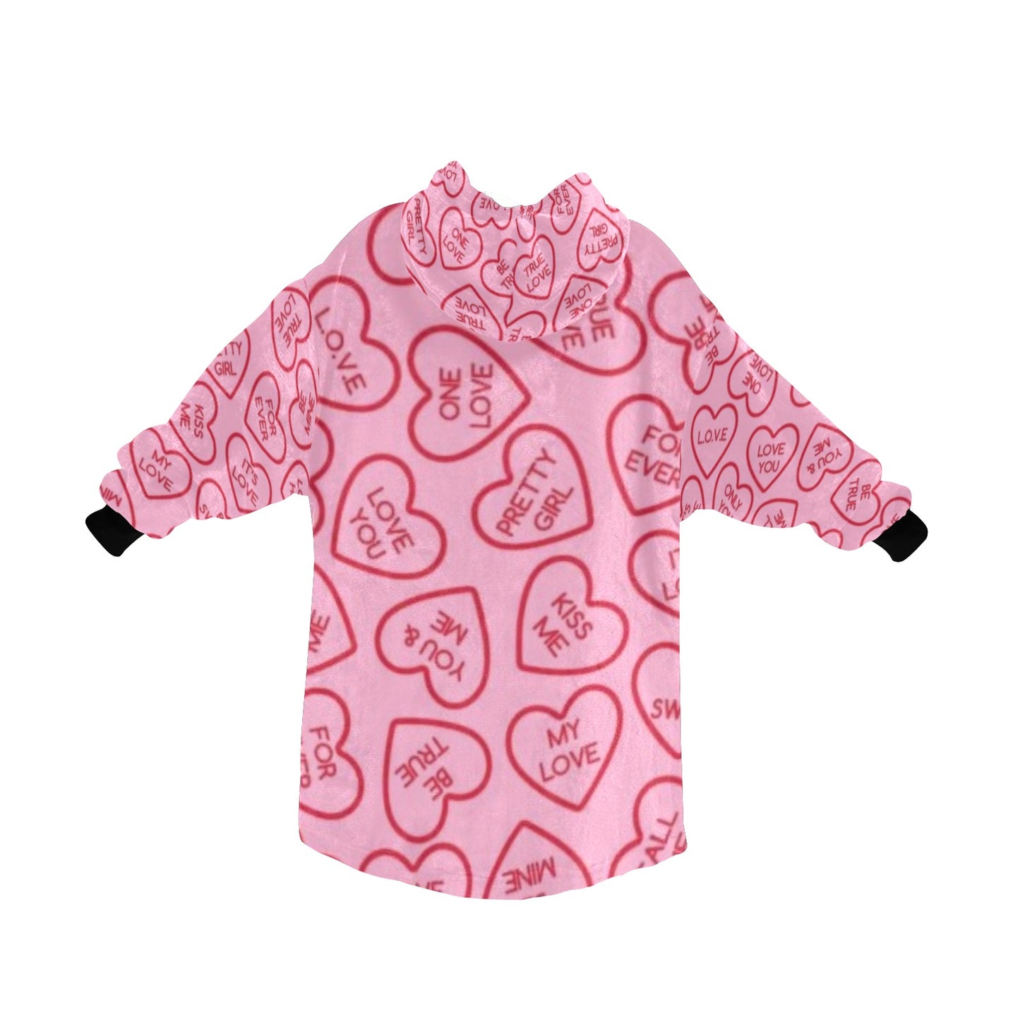 Valentines Day Blanket Hoodie for Kids