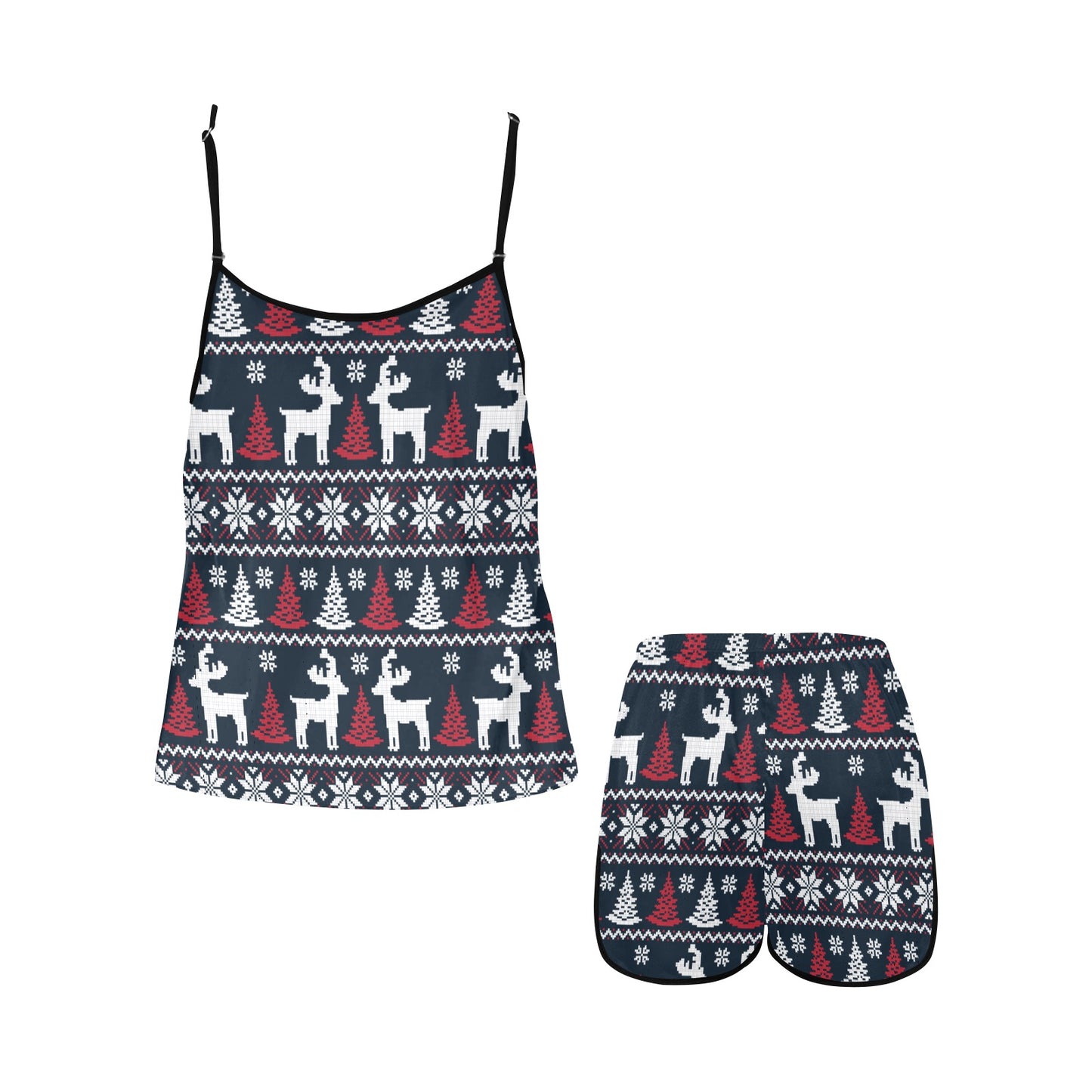 CHRISTMAS- Deer Christmas Women's Spaghetti Strap Short Pajama Set