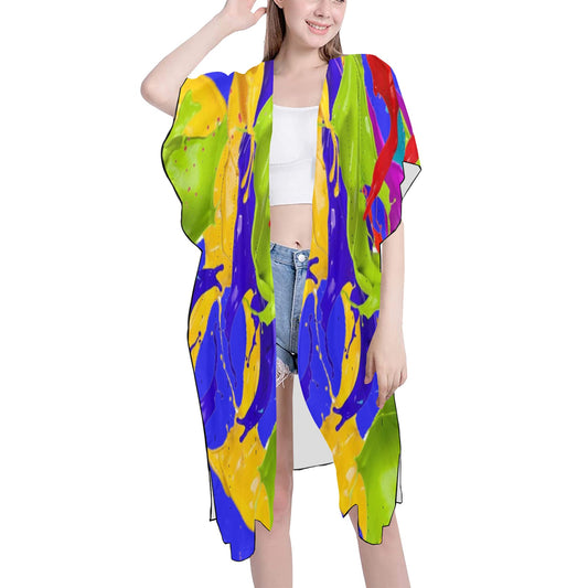 Color Mix Chiffon Cover Up