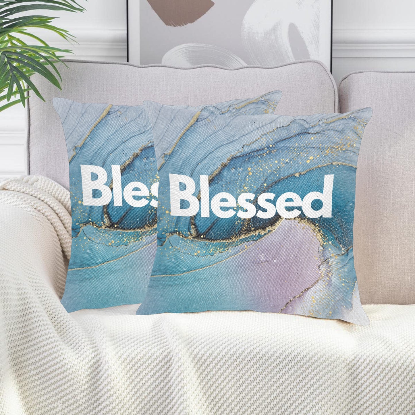 Blessed Linen Zippered Pillowcase 18"x18"(Pack of 2)