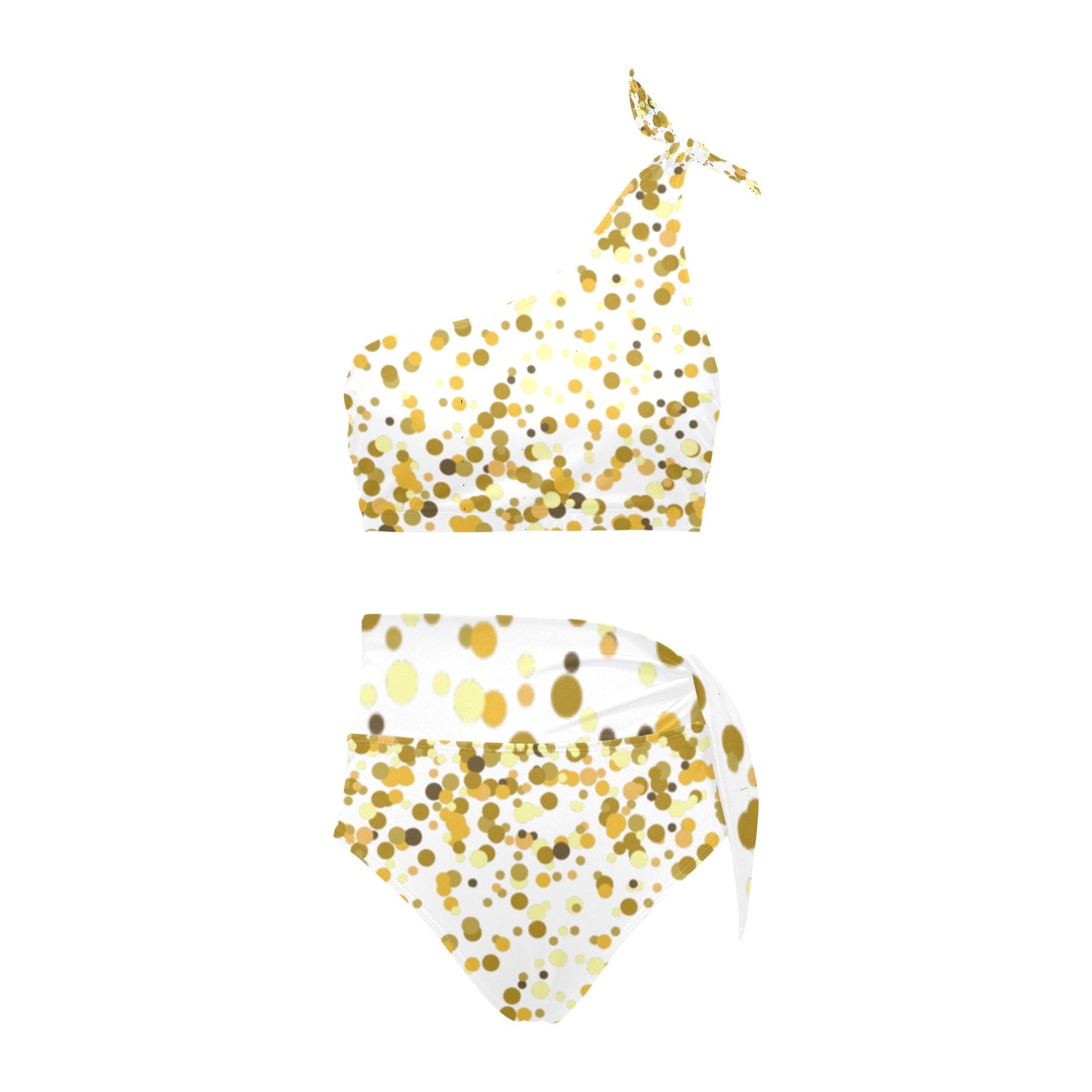 Gold Confetti One Shoulder Bikini Set