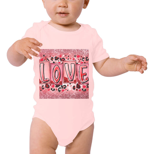 Love Valentines Day Organic Short Sleeve One Piece