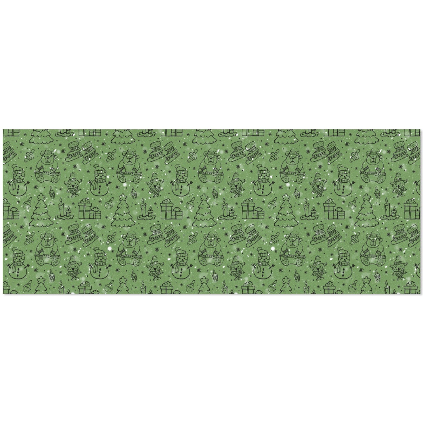 Green Christmas Gift Wrapping Paper 58"x 23" (3 Rolls)