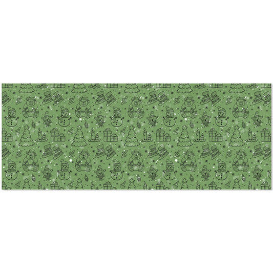 Green Christmas Gift Wrapping Paper 58"x 23" (3 Rolls)