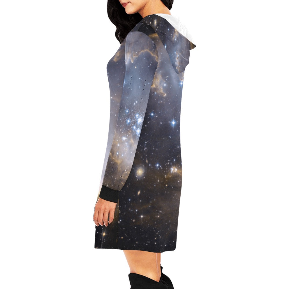 Night Galaxy Hoodie Mini Dress