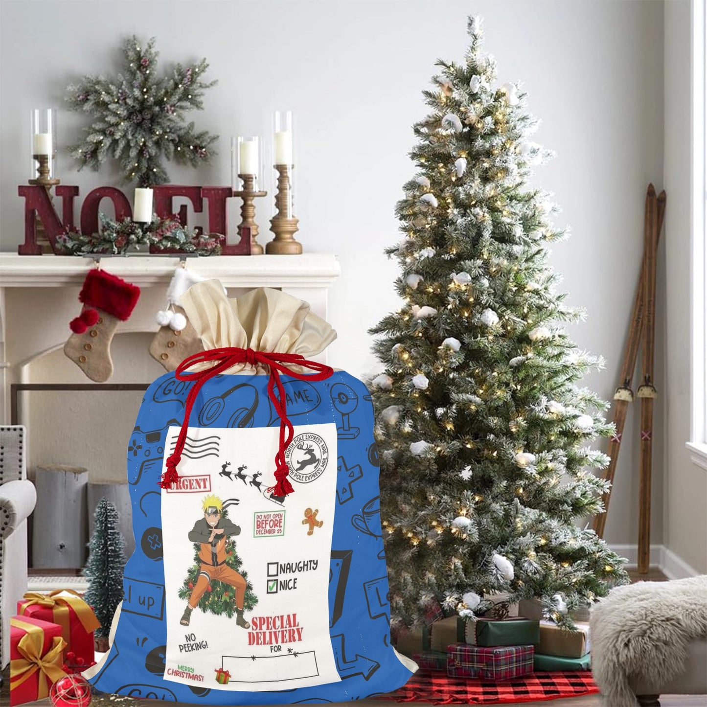 CHRISTMAS - Gamer Sack Santa Claus Drawstring Bag 21"x32"