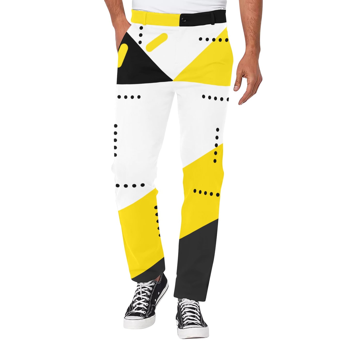 Black and Yellow Men's Casual Trousers