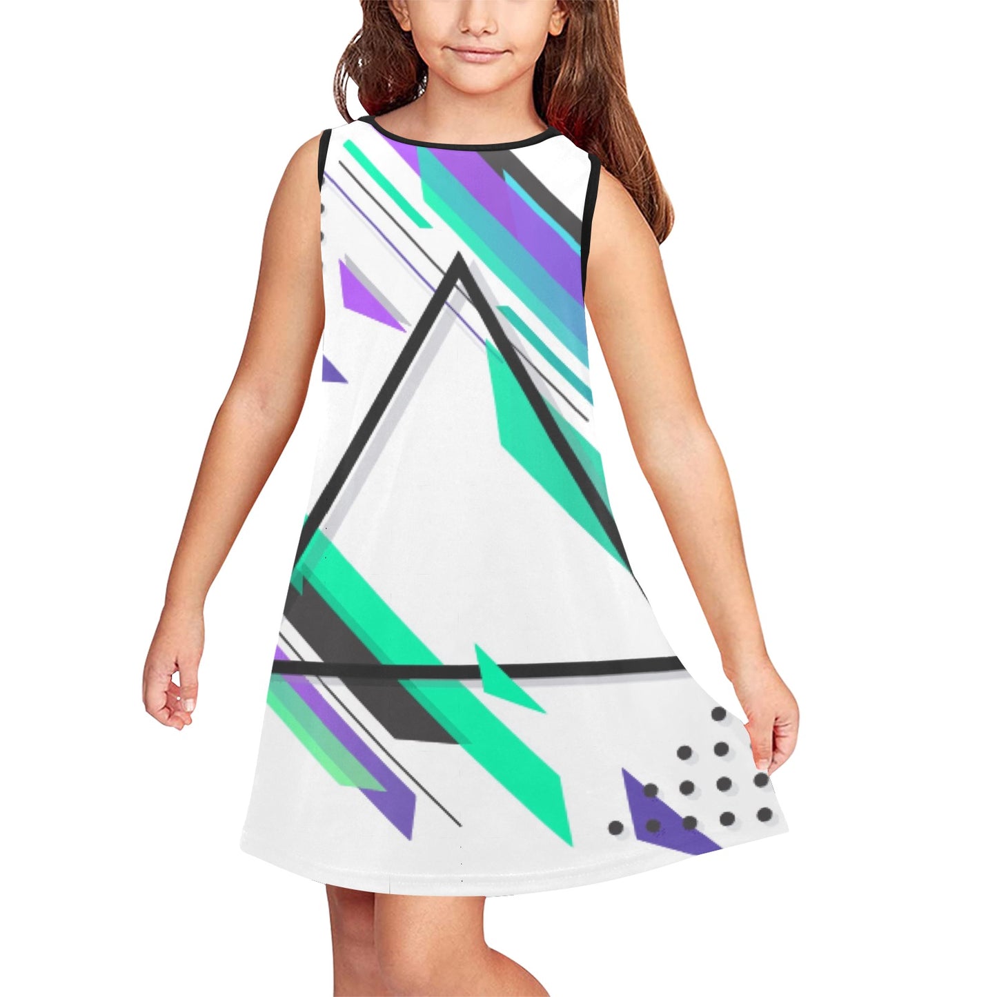 Retro Skate Girls' Sleeveless Dress