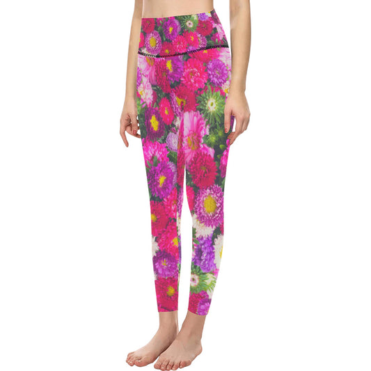 Pink Flow Women's High-Waisted Leggings