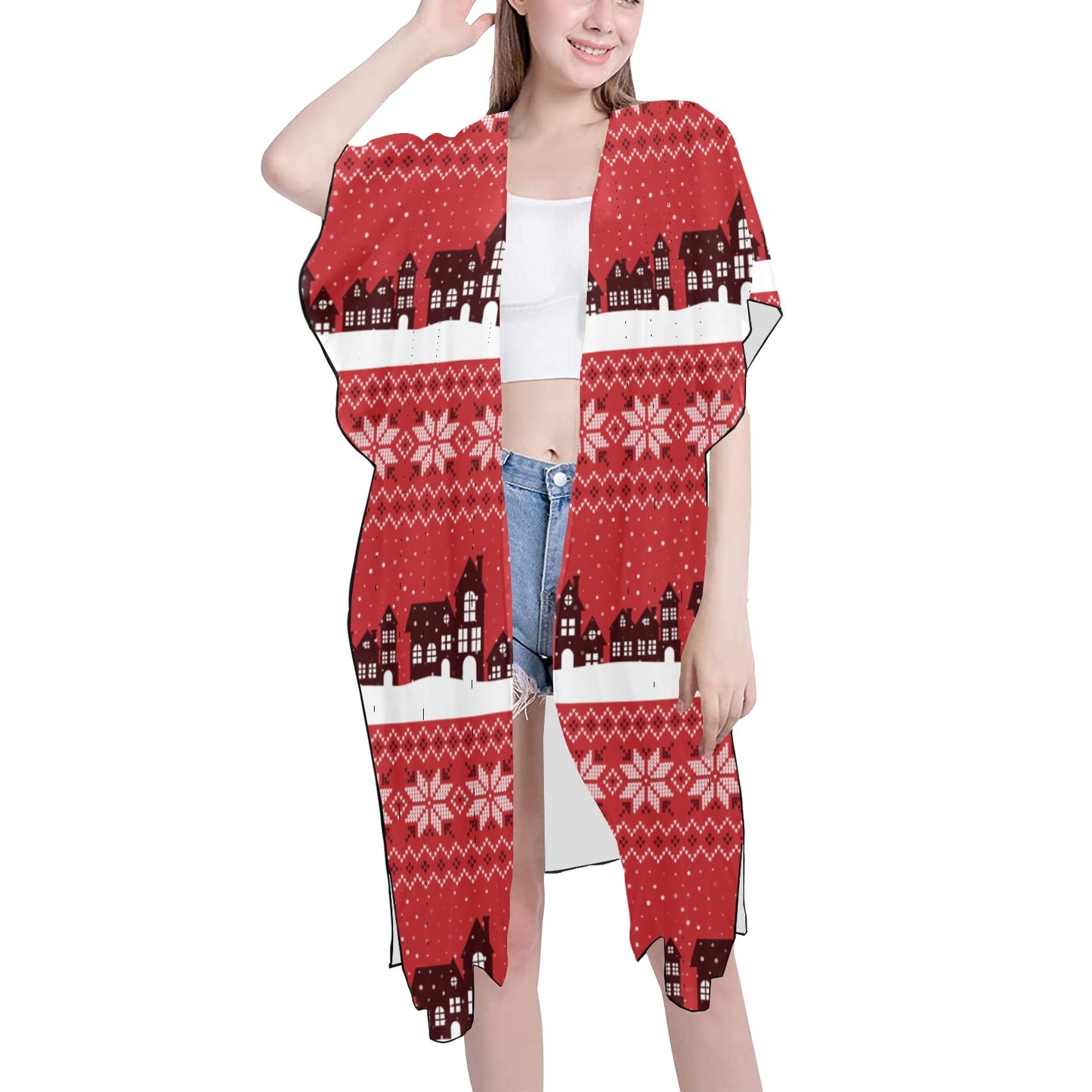 Christmas In The City Chiffon Cover Up