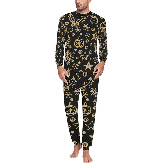 Gold Ornaments Christmas Men's Pajama Set