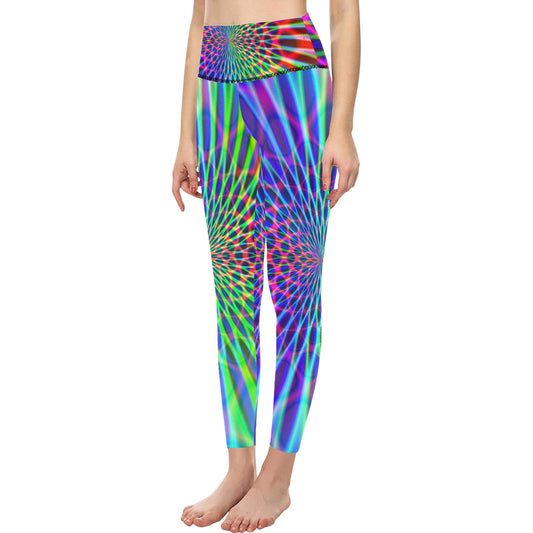 Abstract Rainbow Women's High-Waisted Leggings