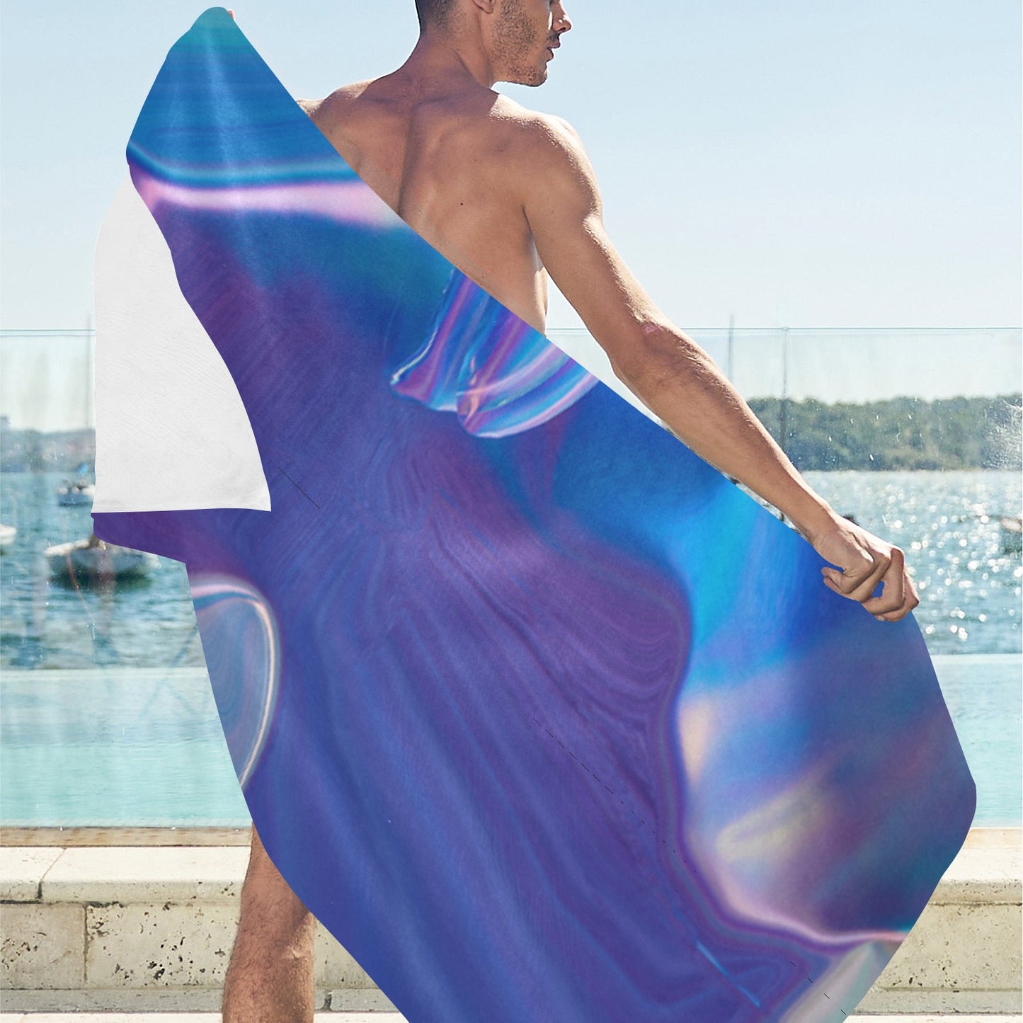 Blue Aura Beach Towel 32"x 71"