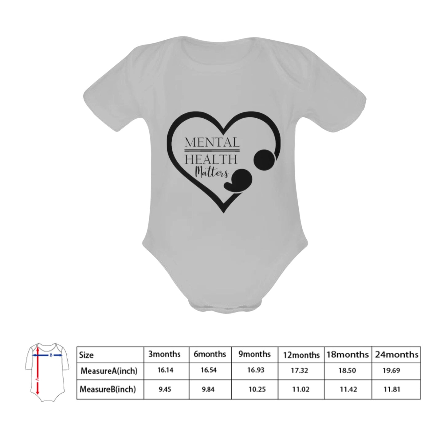 AWARENESS - Mental Health Baby Short Sleeve Onesie