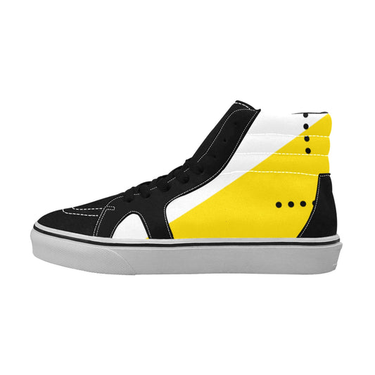 Black & Yellow Men's High Top Skateboarding Shoes