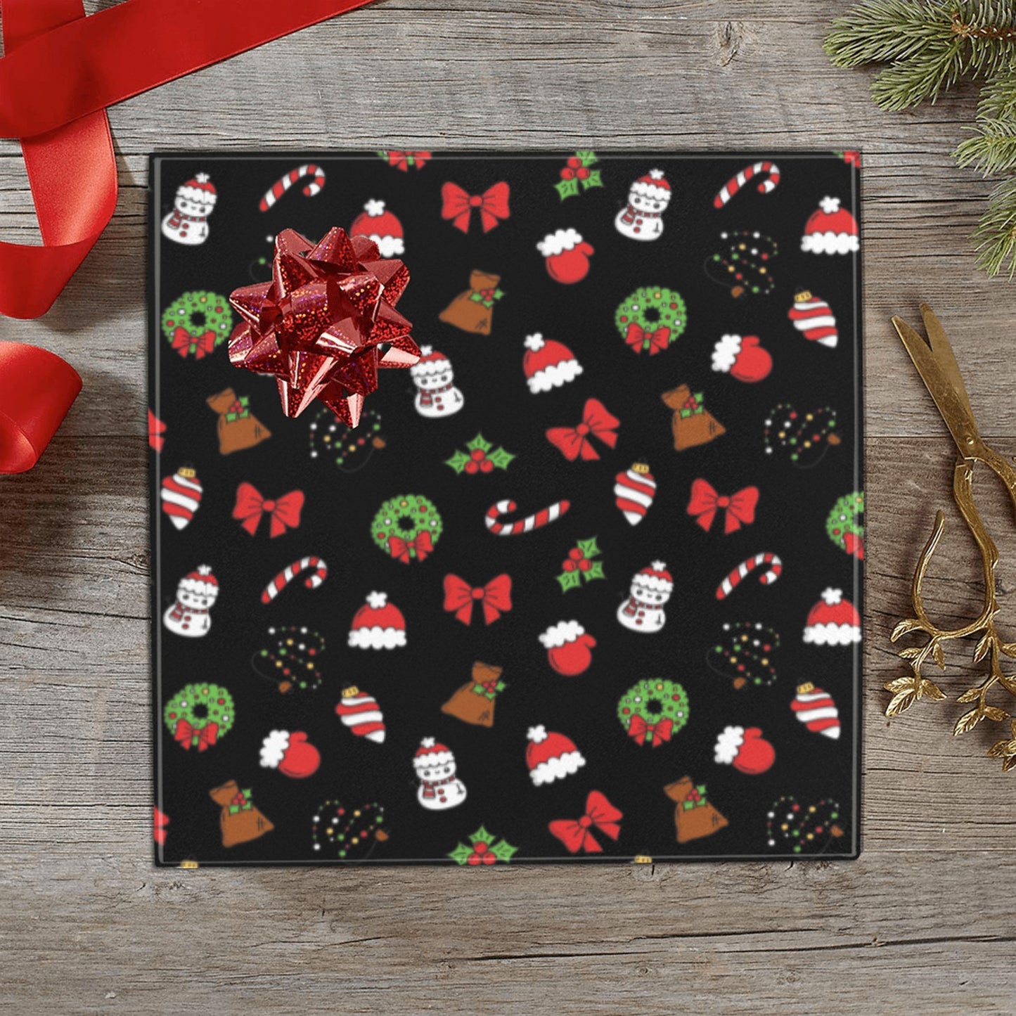 Christmas Time Gift Wrapping Paper 58"x 23" (3 Rolls)