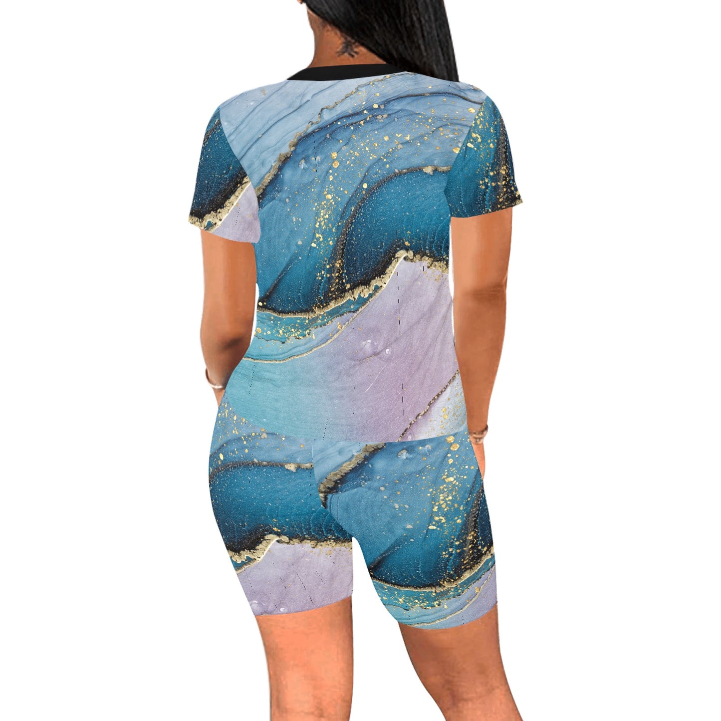 Bluish Marble Women's Short Set