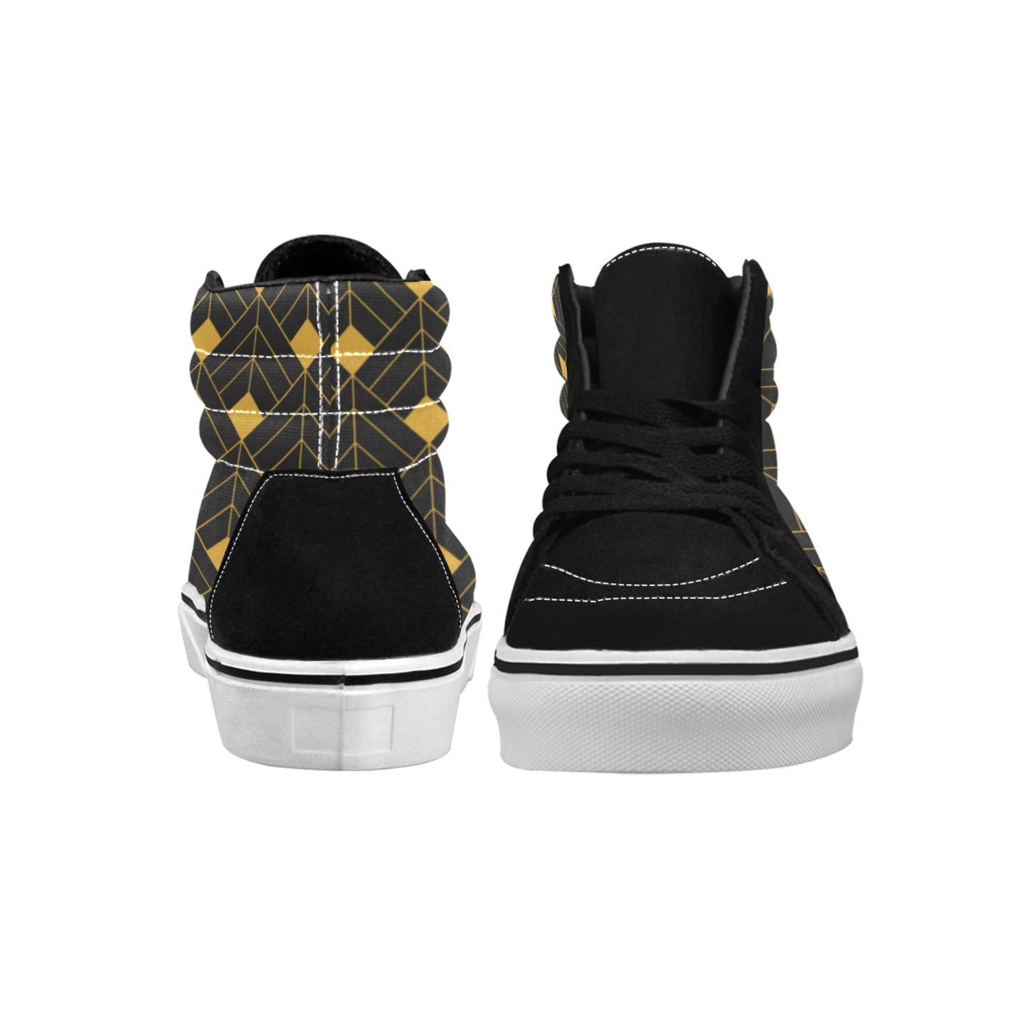 Gold Diamond Men's High Top Shoes