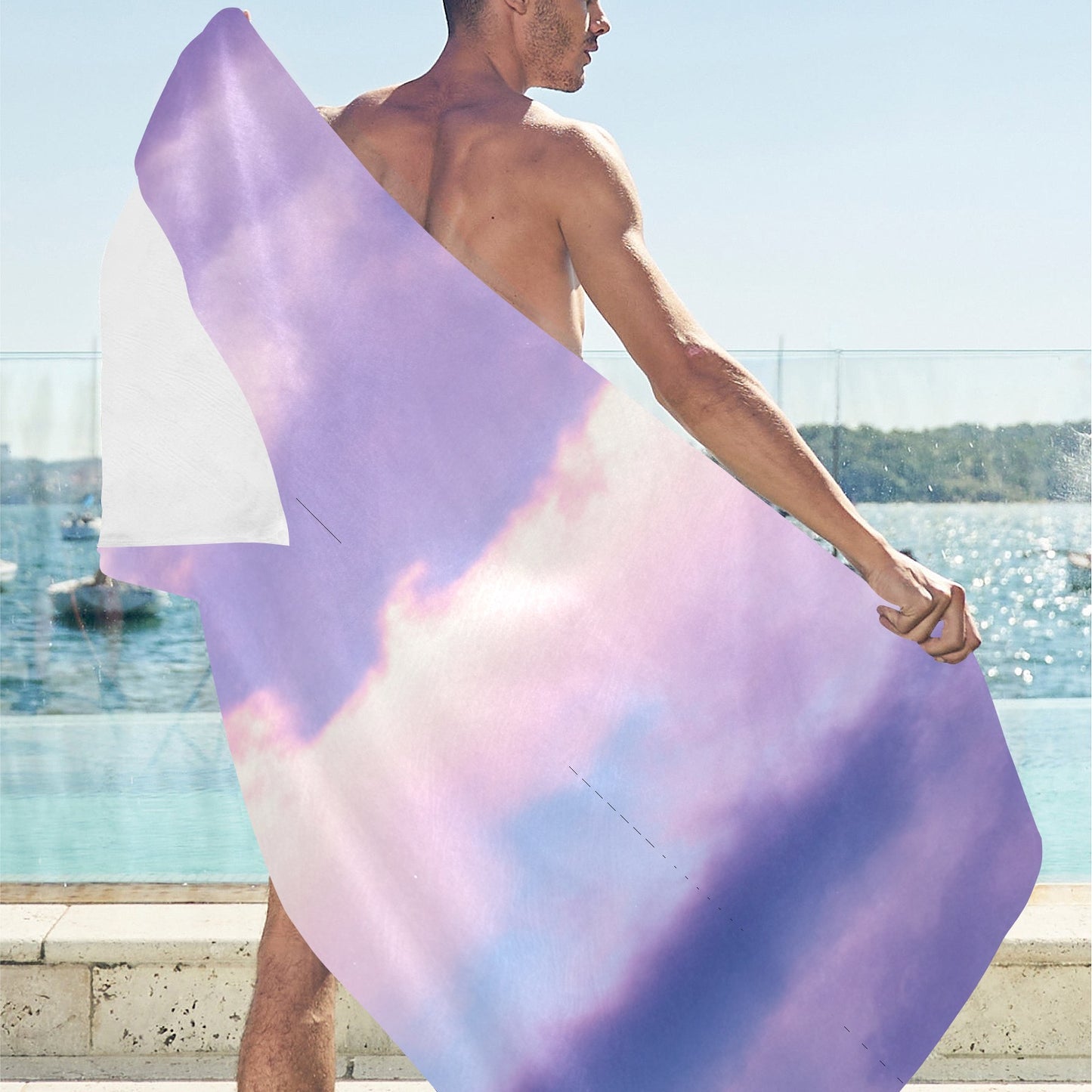 Pastel Skies Beach Towel 32"x 71"