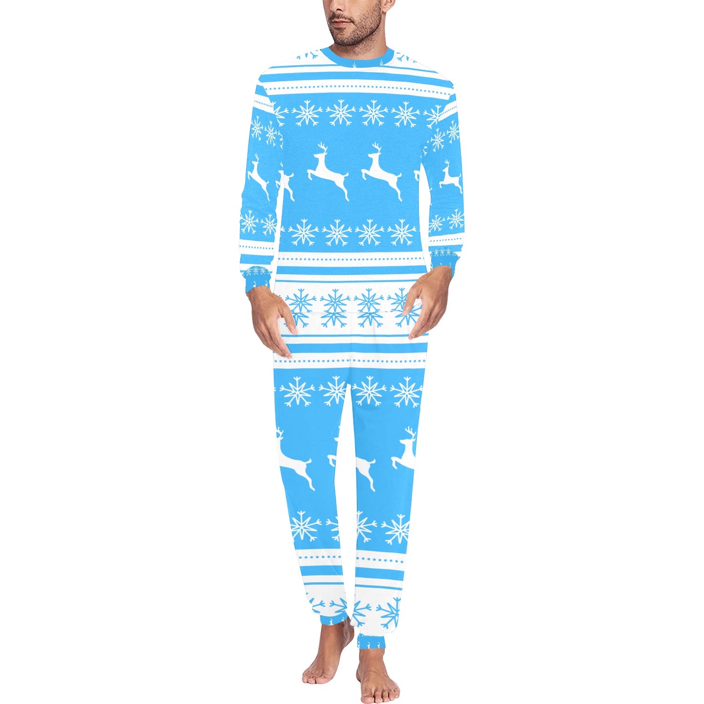 Deers In The Snow Christmas Men's Pajama Set