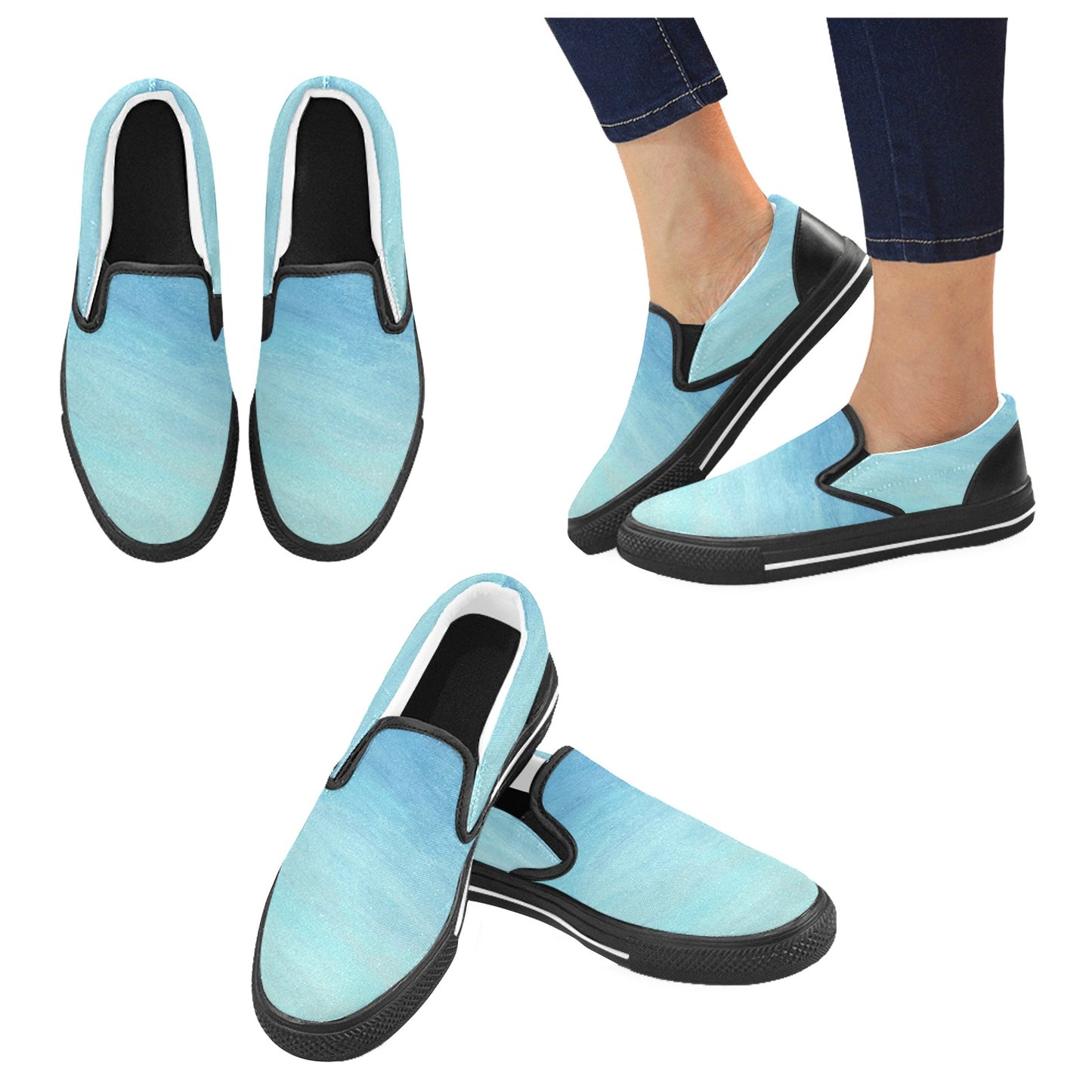 Blue skies Women's Slip-on Shoes