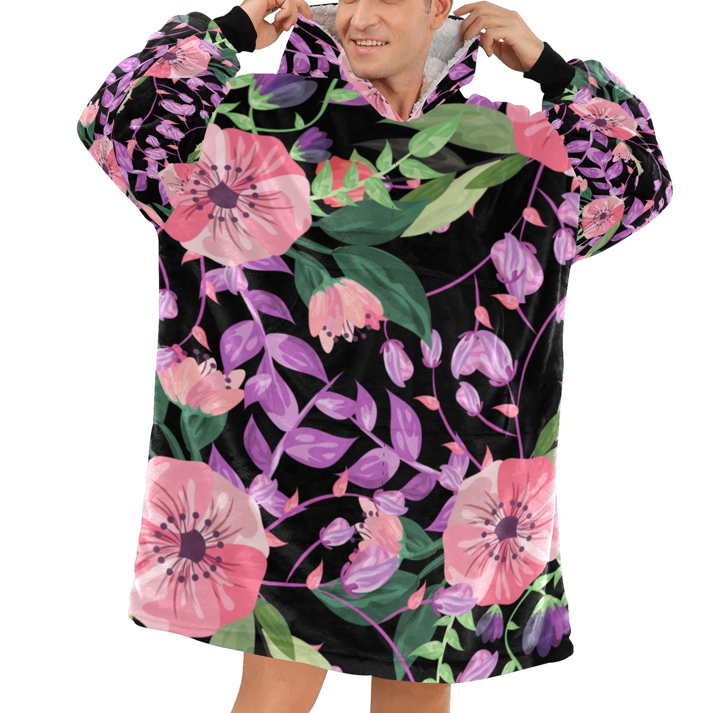 Flower Blanket Hoodie for Adults