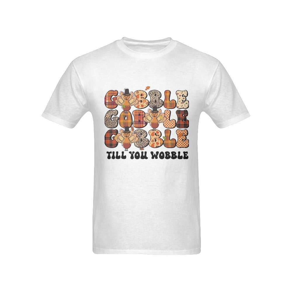 Gobble Till You Wobble Men's T-Shirt- Thanksgiving