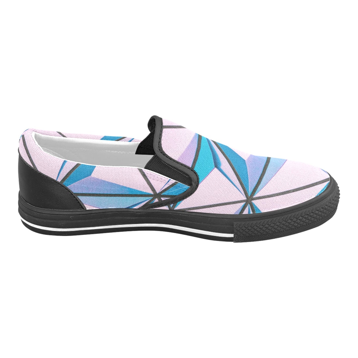 Pink Abstract Women's Slip-on Shoes