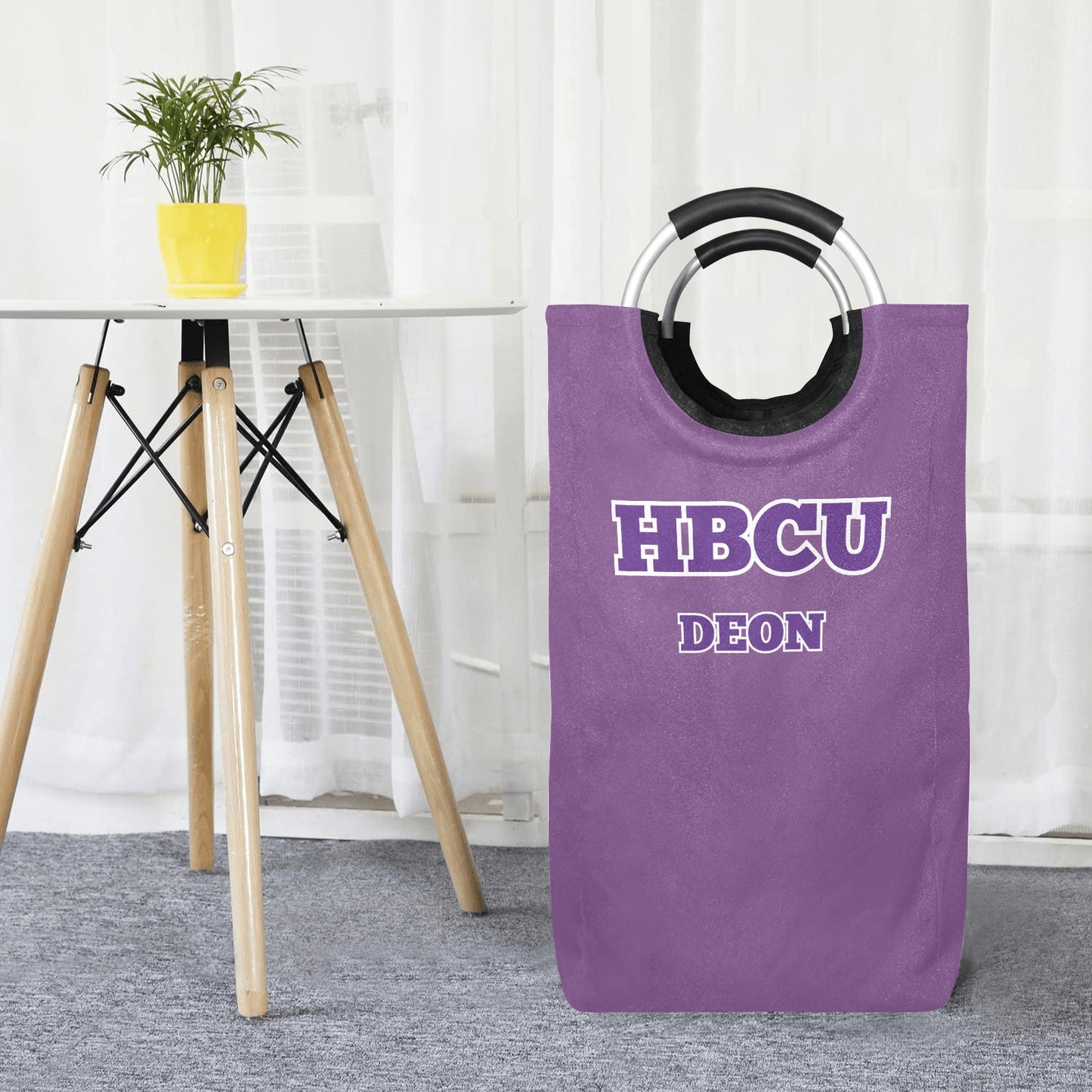 Purple & White HBCU Square Laundry Bag