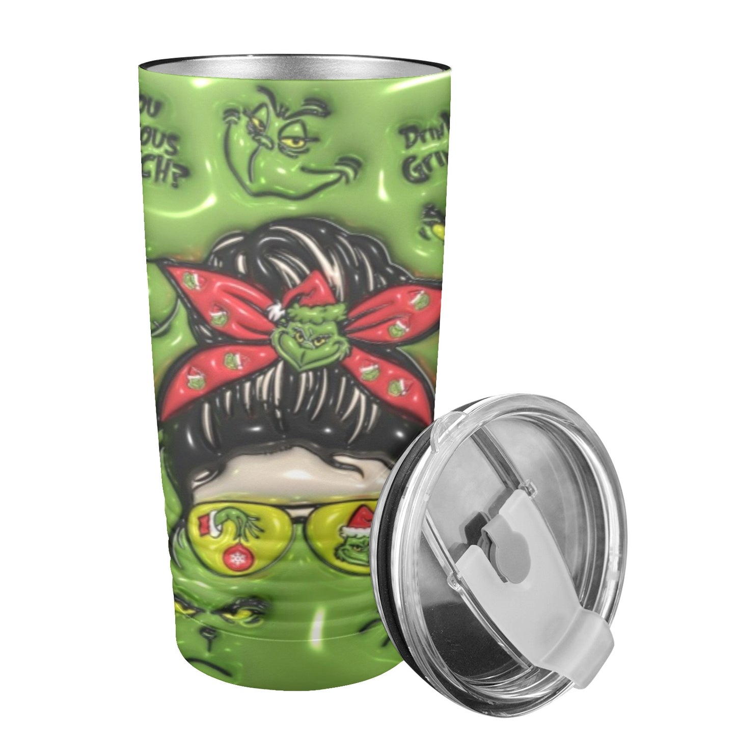 Grinch Girl Christmas 20oz Insulated Stainless Steel Mobile Tumbler