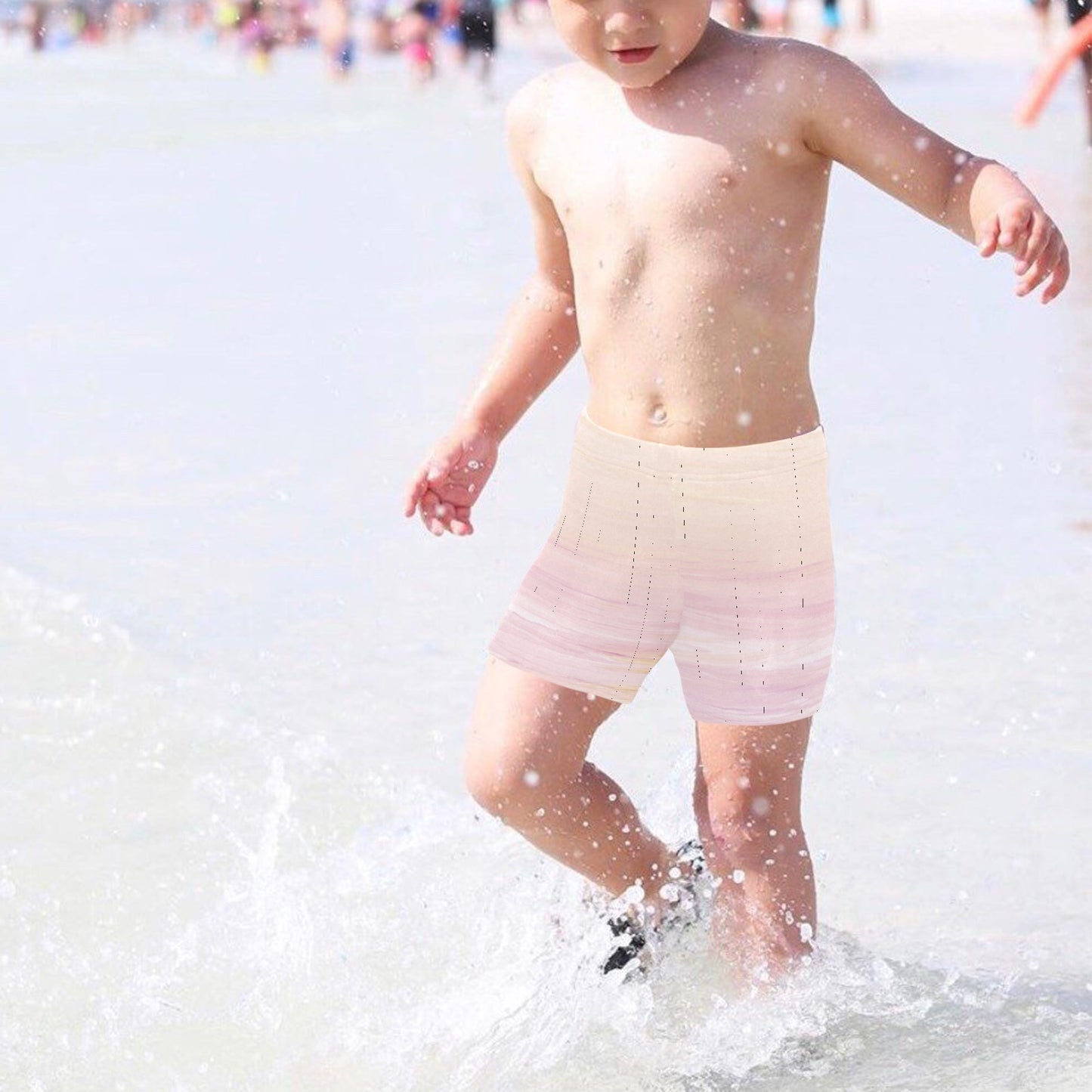 Peach Ombre Little Boys' Swimming Trunks