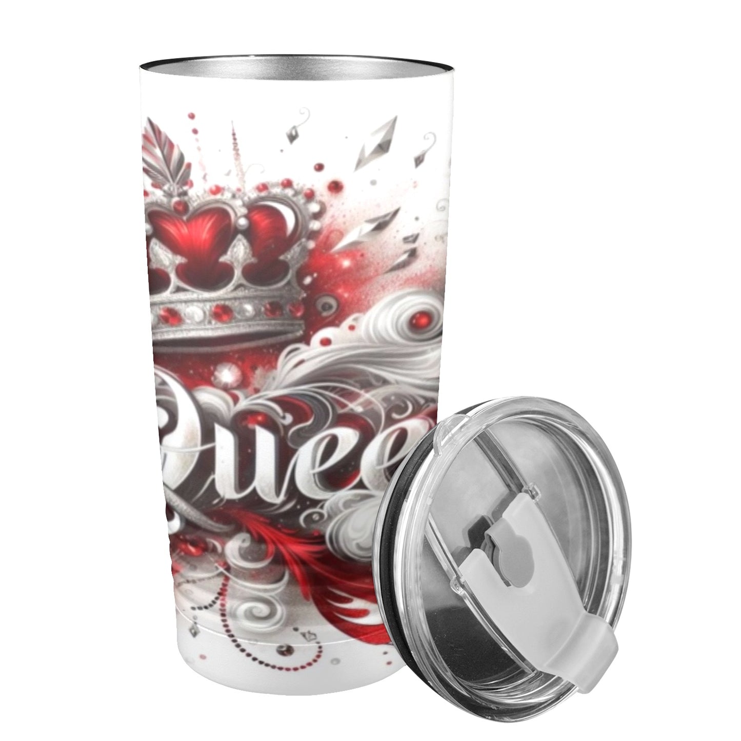 Queen- Red/Gray 20oz Insulated Stainless Steel Mobile Tumbler