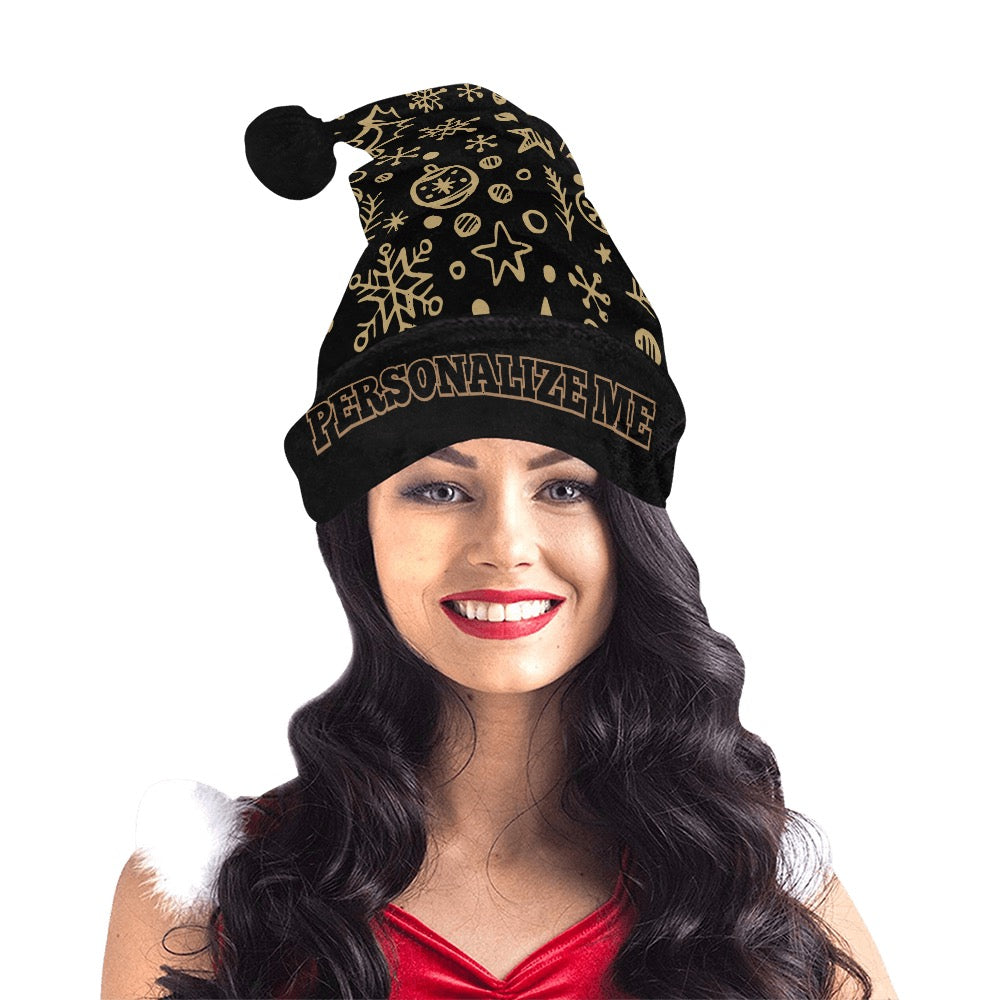 Gold Ornaments Christmas Santa Hat