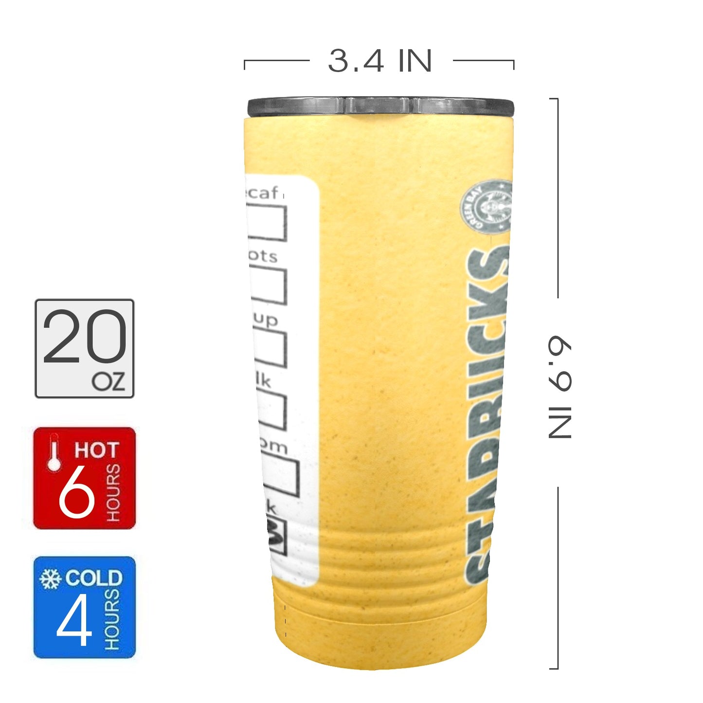 Packers 20oz Insulated Stainless Steel Mobile Tumbler