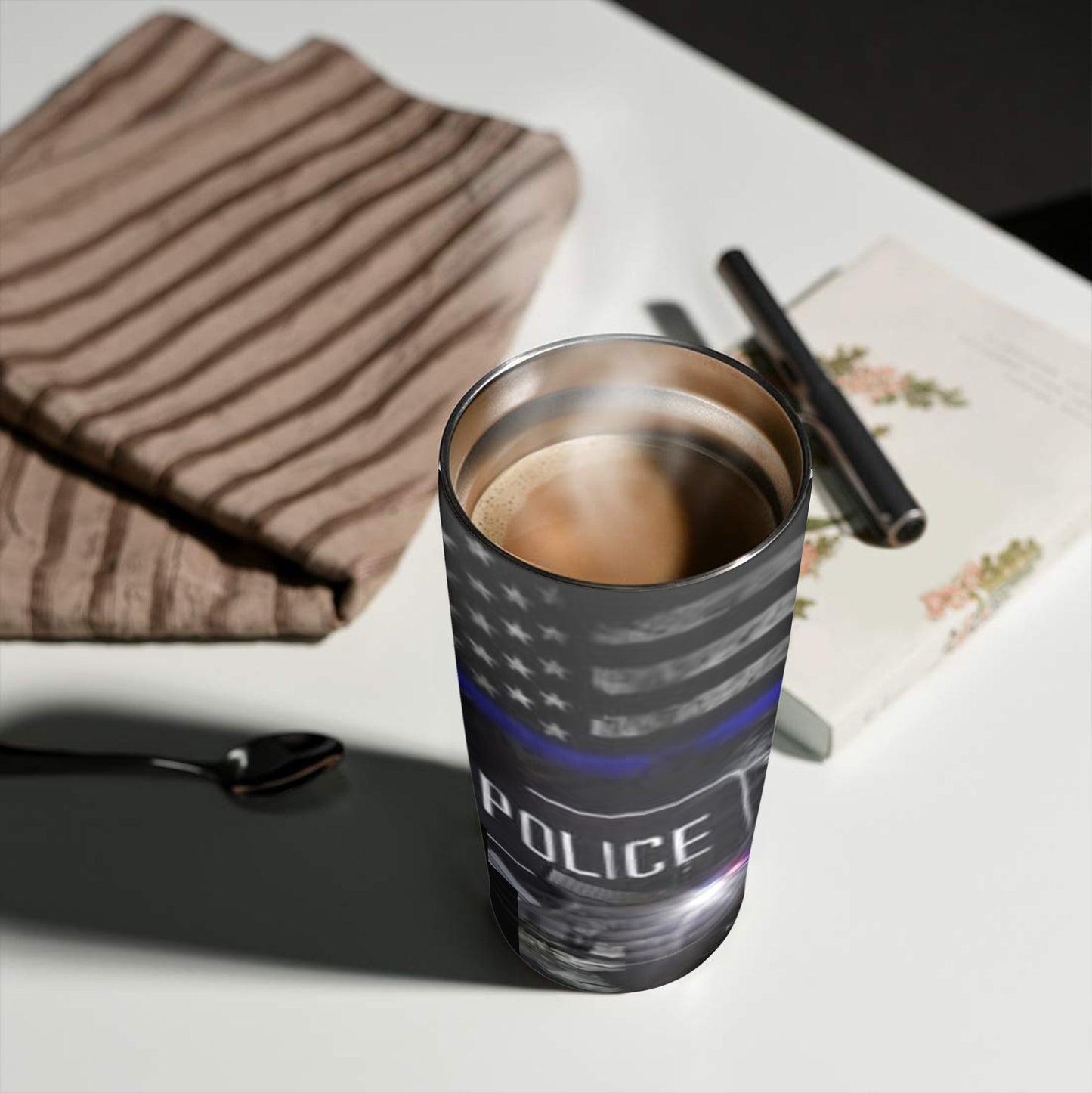 Police 20oz Insulated Stainless Steel Mobile Tumbler