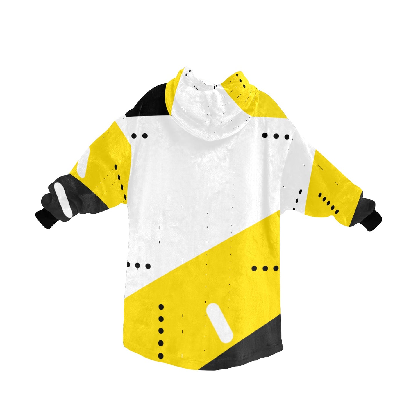 Black & Yellow Blanket Hoodie for Adults