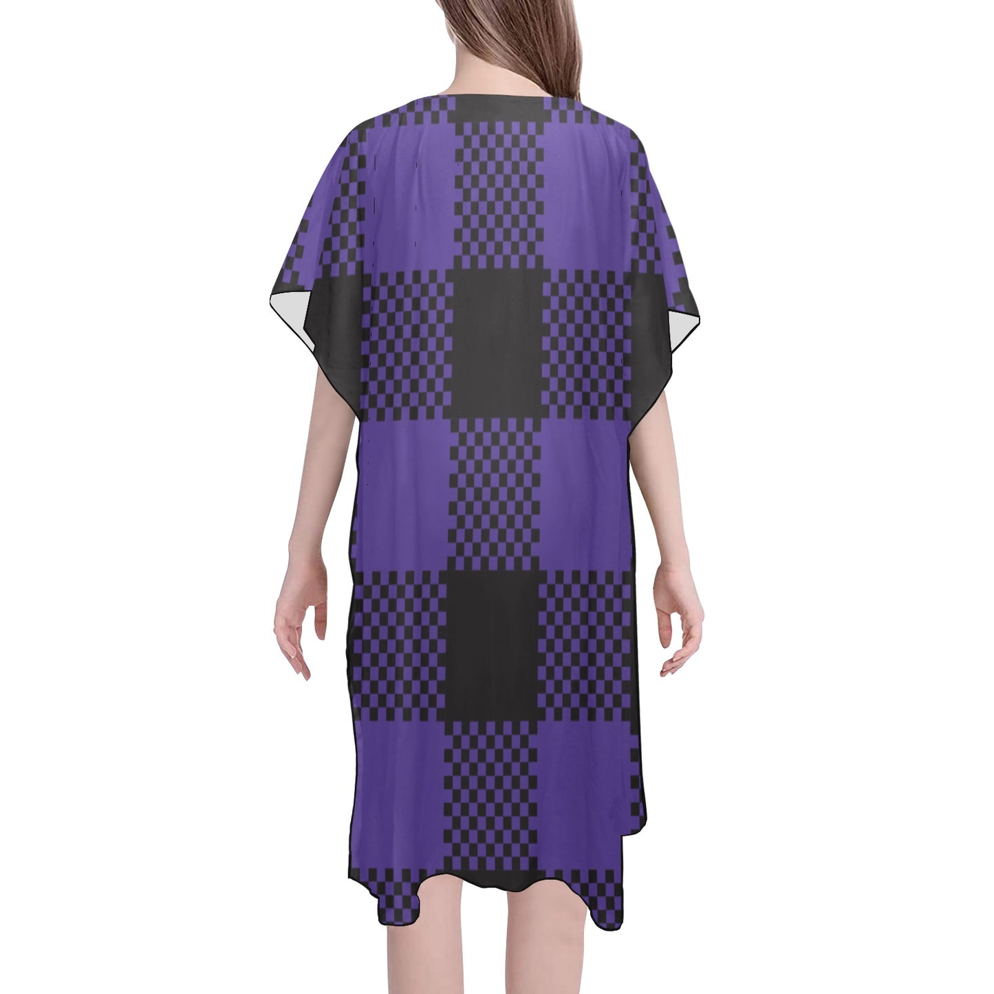 Purple & Black Chiffon Cover Up